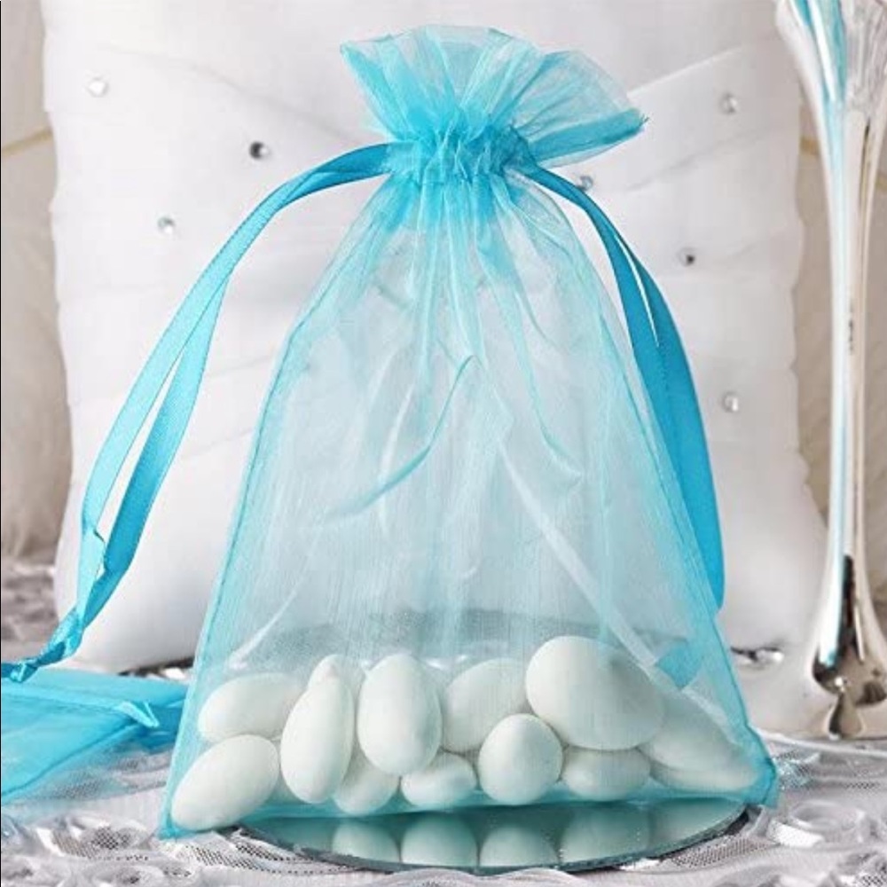 20 - 5”x7” Light Blue Organza Bags